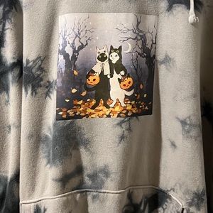 Custom Tiedye Halloween Kitties Hoodie